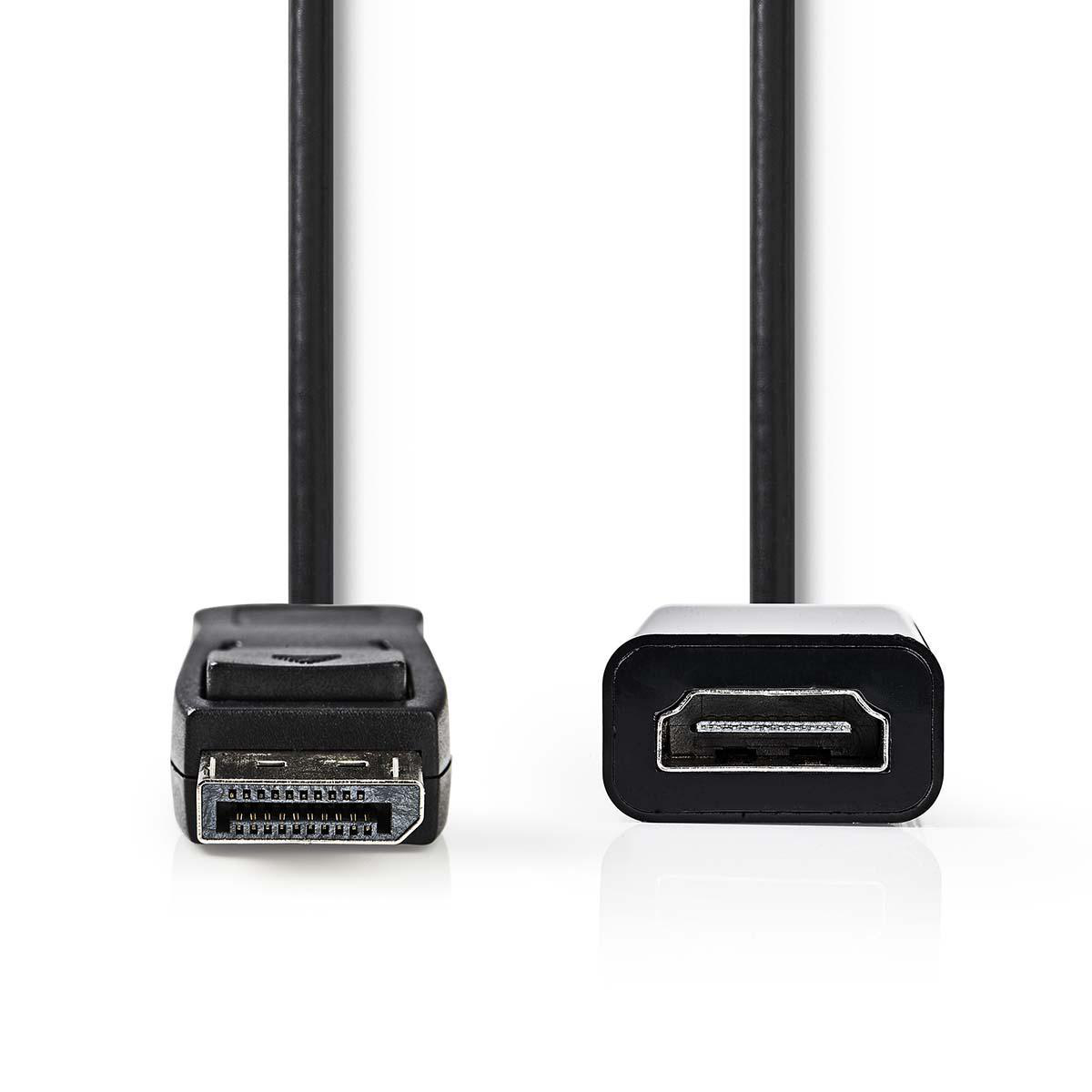 Nedis propojovací kabel zástrčka DisplayPort – zásuvka HDMI™, 0.2 m, černá (CCGP37150BK02)