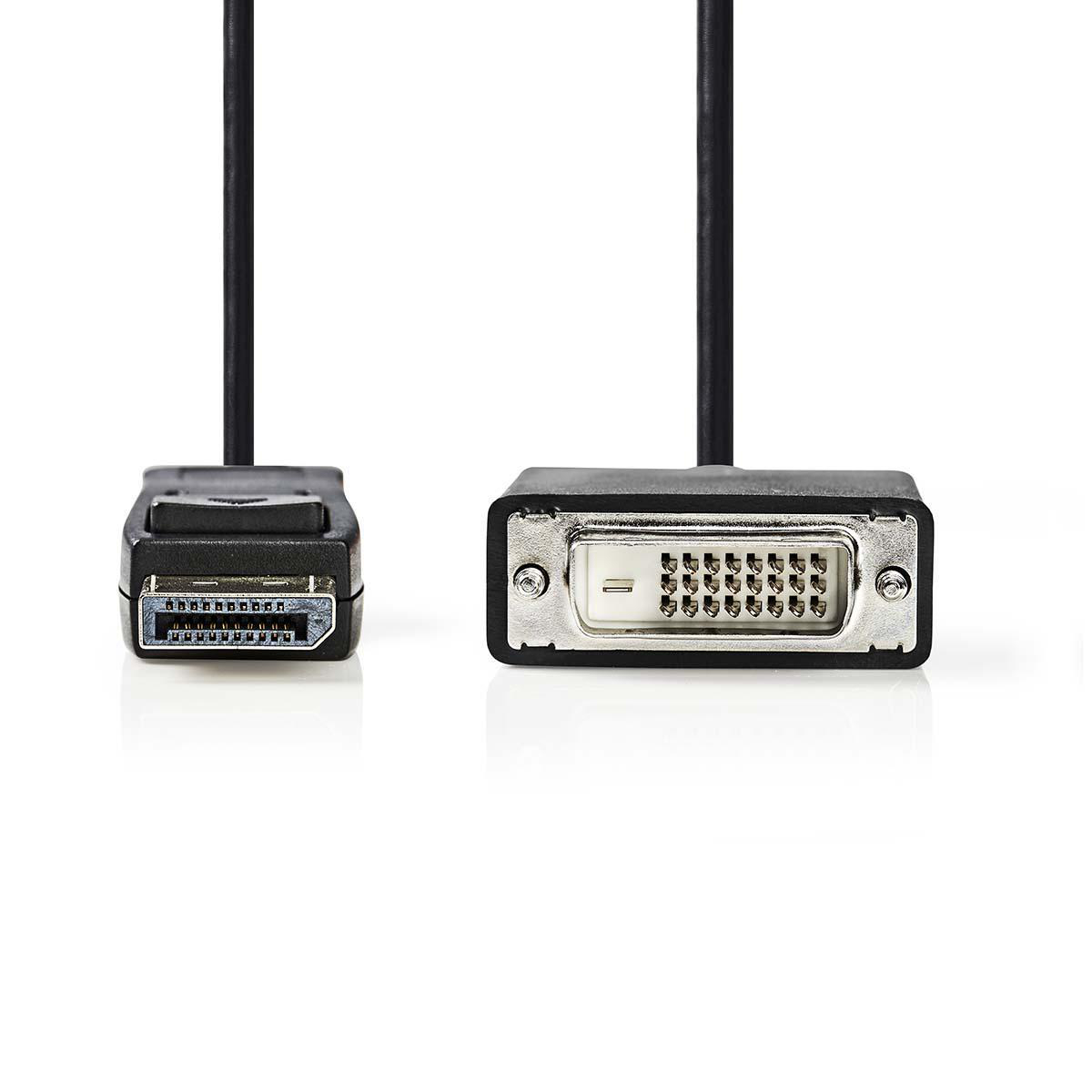 Nedis propojovací kabel zástrčka DisplayPort – zástrčka DVI-D 24+1 pin, 3 m, černá (CCGP37200BK30)