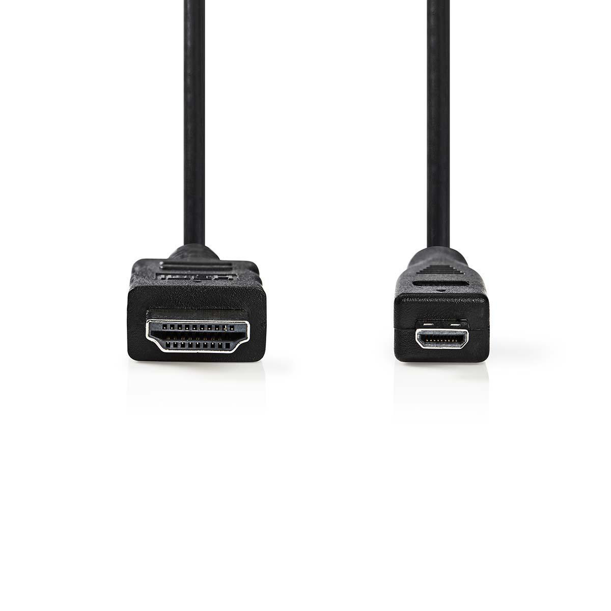 Nedis High Speed HDMI kabel zástrčka HDMI - zástrčka HDMI micro , 2 m, černá (CVGP34700BK20)