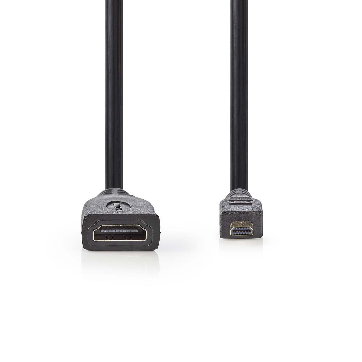 Nedis High Speed HDMI™ kabel zástrčka HDMI micro - zásuvka HDMI , 0.2 m, černá (CVGP34790BK02)