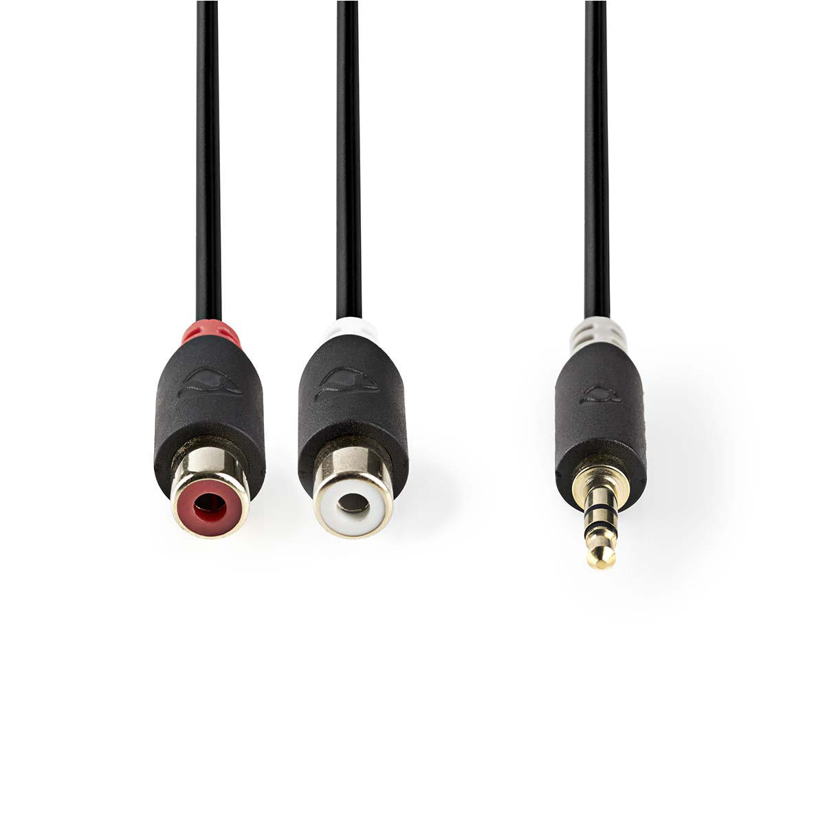 Nedis CABW22250AT02 propojovací audio kabel zástrčka jack 3.5mm - zásuvka 2x cinch, 0.2 m