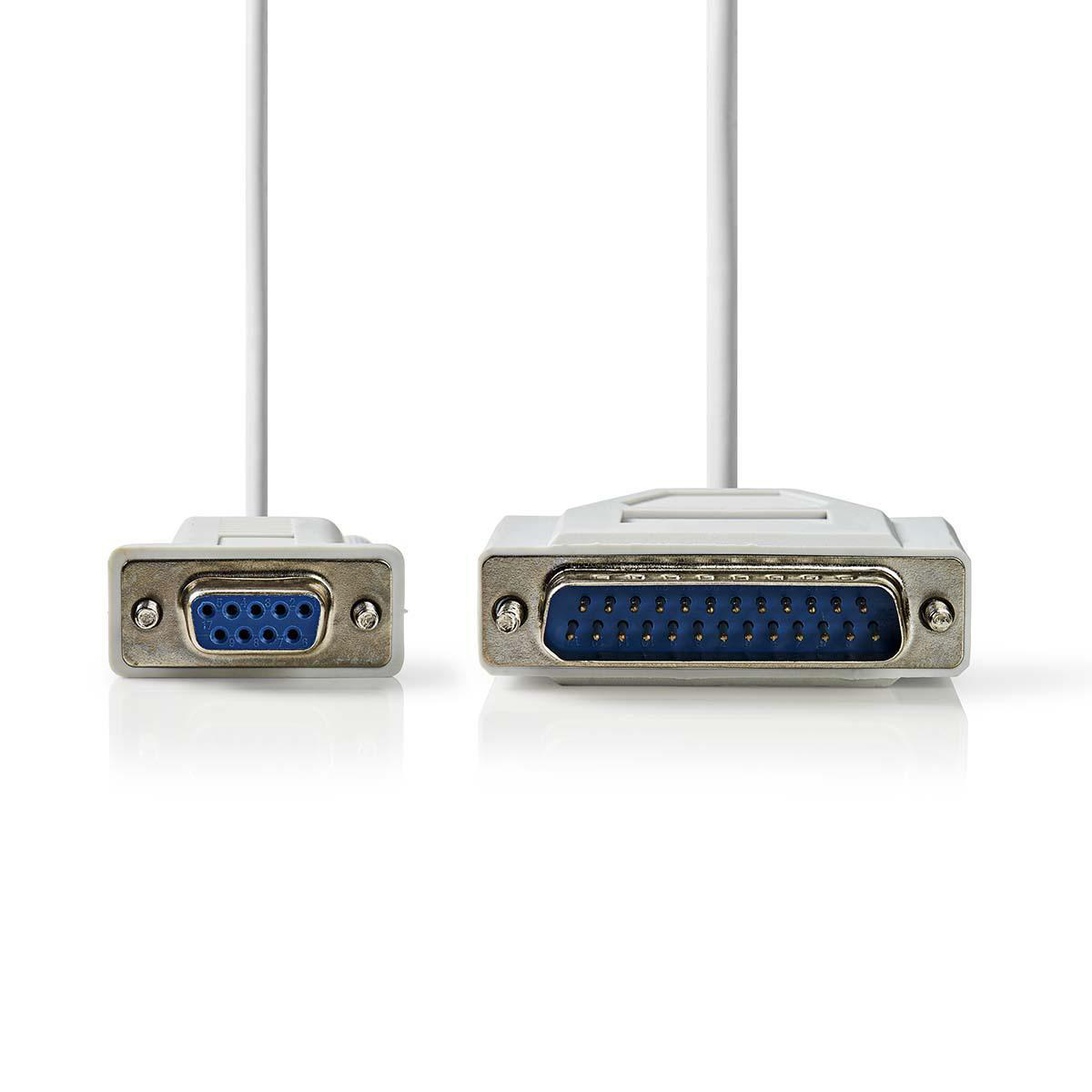 Nedis paralelní kabel k tiskárně zástrčka D-Sub 25-pin - zásuvka D-Sub 9-pin, 2 m, slonovinová (CCGP52135IV20)