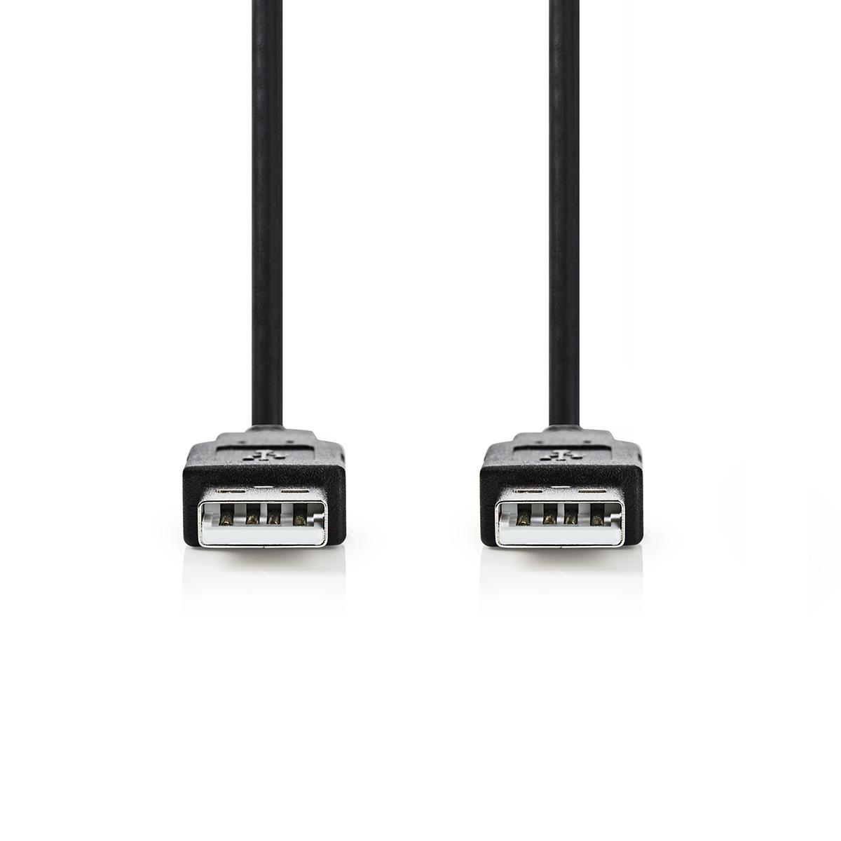 Nedis propojovací kabel USB 2.0 zástrčka USB A - zástrčka USB A, 1 m, černá (CCGP60000BK10)