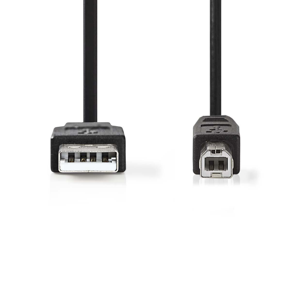 Nedis propojovací kabel USB 2.0 zástrčka USB A - zástrčka USB B, 1 m, černá (CCGP60100BK10)