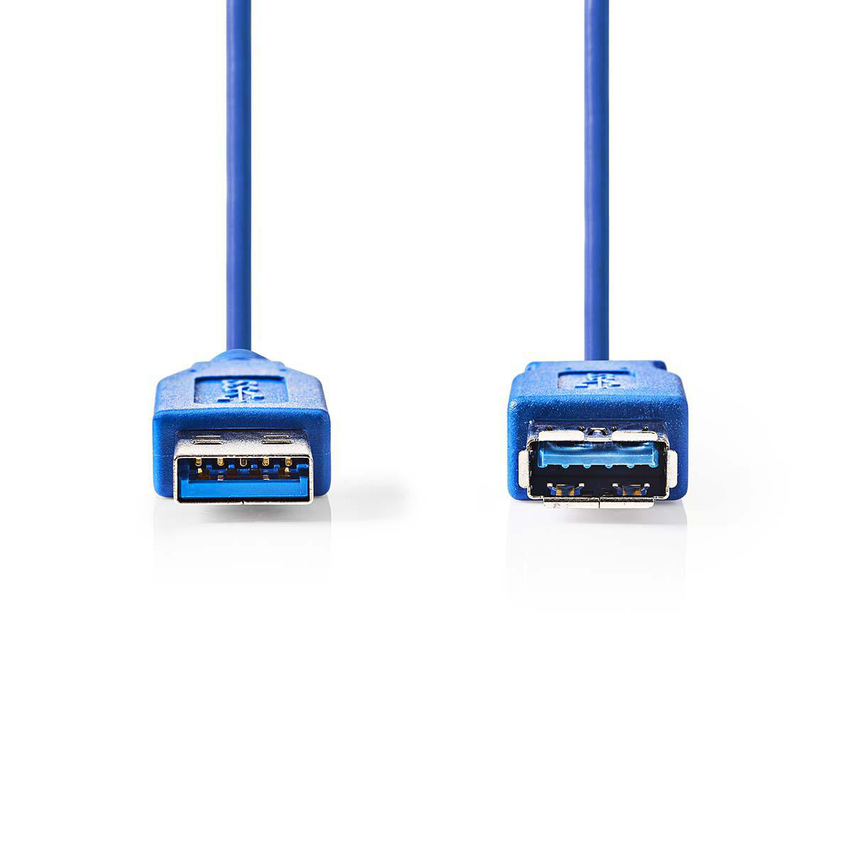 Nedis prodlužovací kabel USB 3.0 zástrčka USB A - zásuvka USB A, 2 m, modrá (CCGP61010BU20)