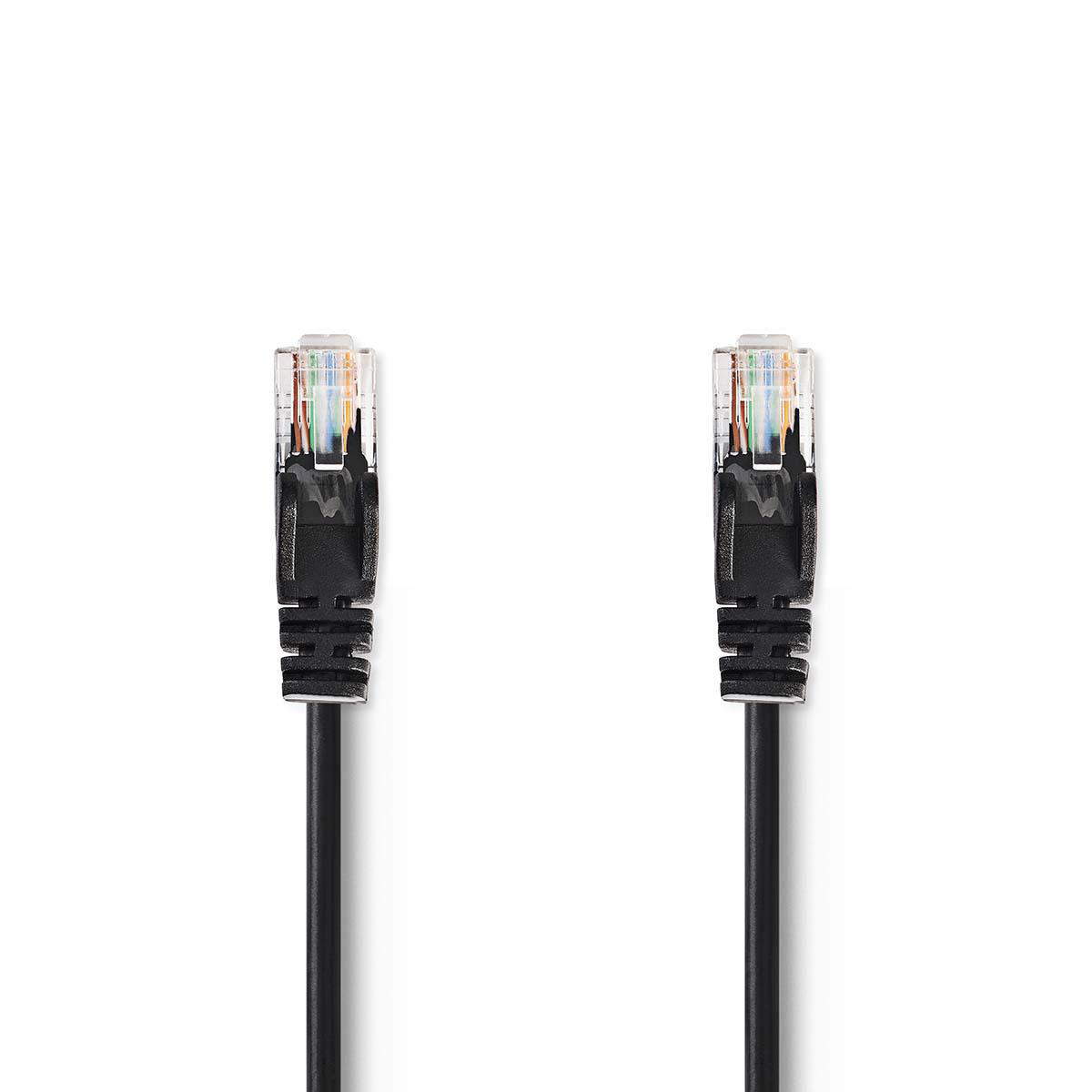 Nedis nestíněný síťový kabel UTP CAT5e, zástrčka RJ45 - zástrčka RJ45, 0.5 m, černá (CCGP85100BK05)