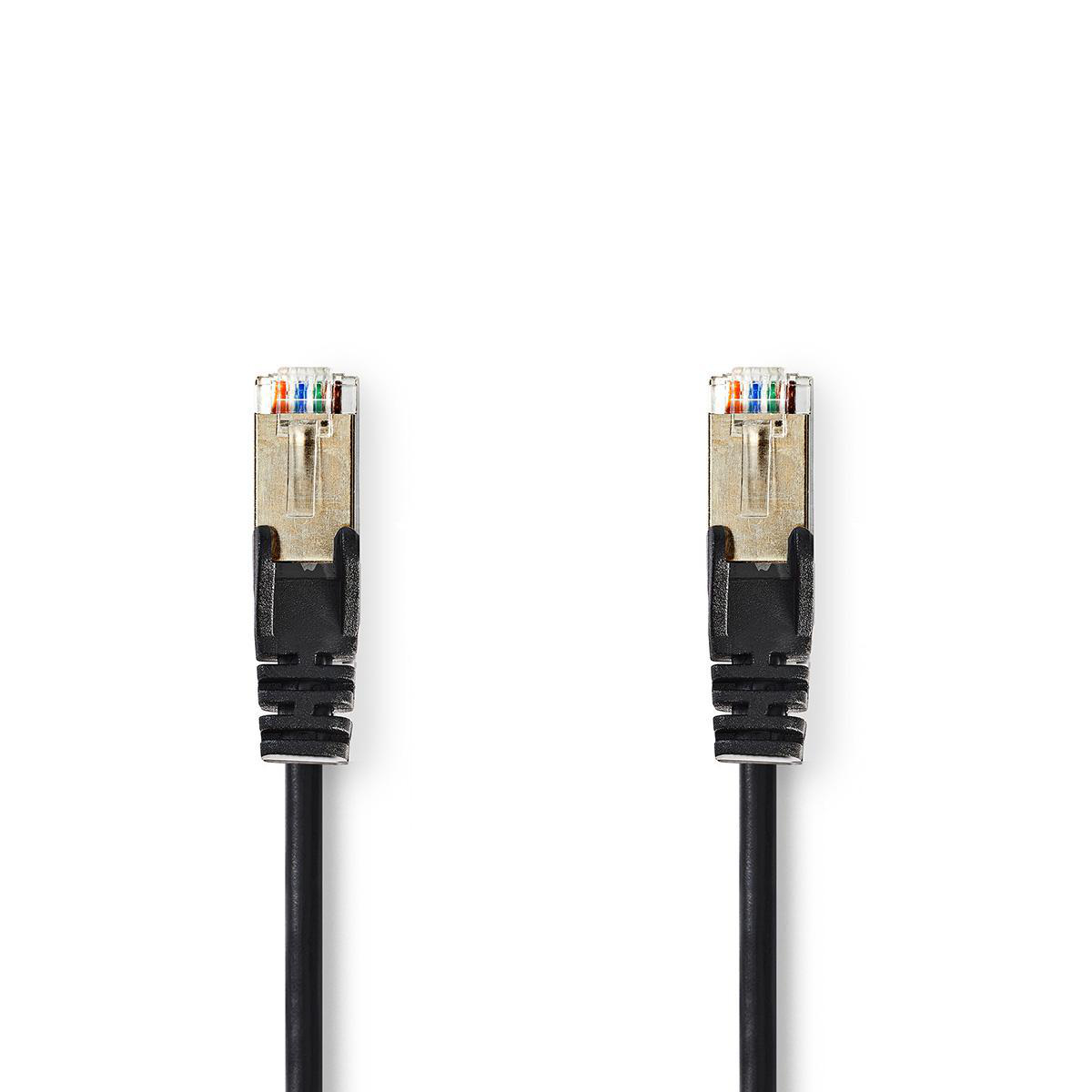 Nedis síťový kabel SF/UTP CAT5e, zástrčka RJ45 - zástrčka RJ45, 0.5 m, černá (CCGP85121BK05)