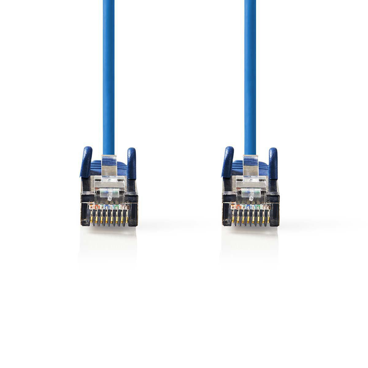 Nedis síťový kabel SF/UTP CAT5e, zástrčka RJ45 - zástrčka RJ45, 0.5 m, modrá (CCGP85121BU05)