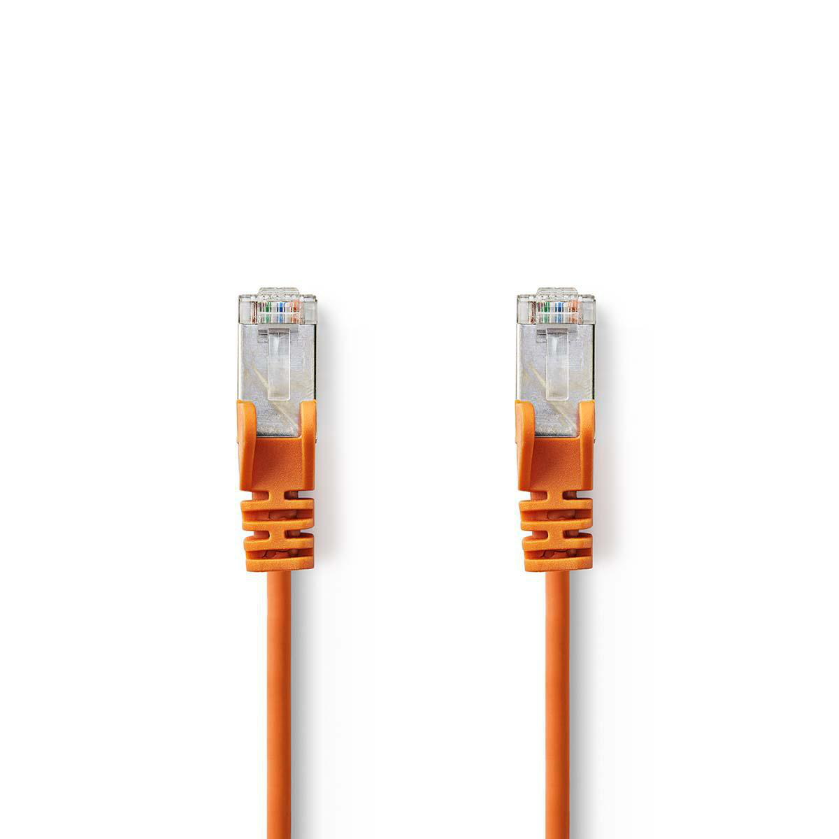 Nedis síťový kabel SF/UTP CAT5e, zástrčka RJ45 - zástrčka RJ45, 0.5 m, oranžová (CCGP85121OG05)