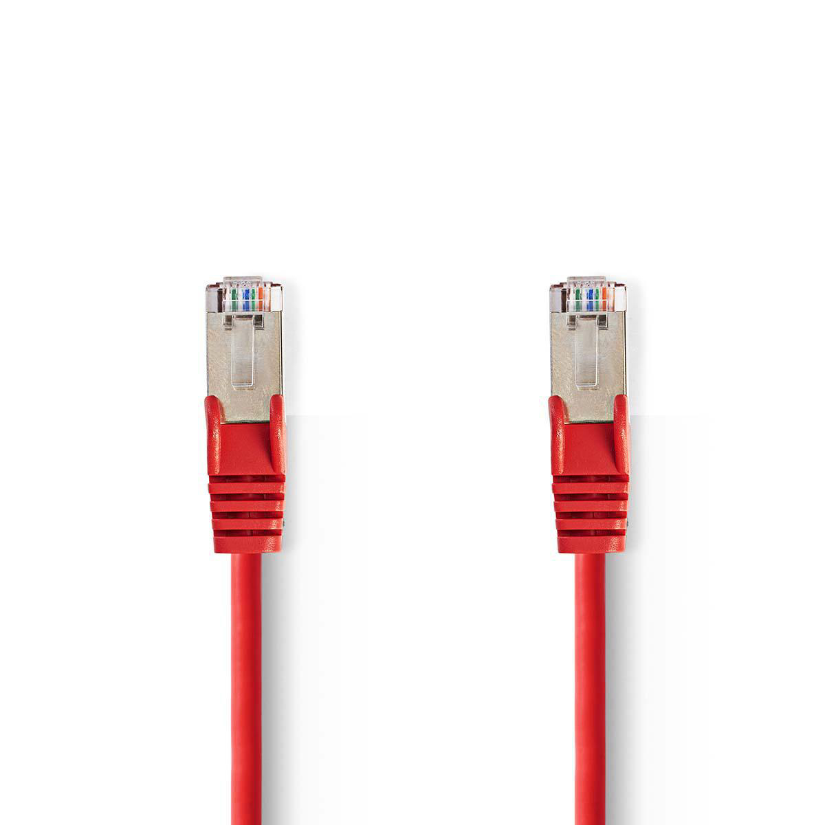 Nedis síťový kabel SF/UTP CAT5e, zástrčka RJ45 - zástrčka RJ45, 10 m, červená (CCGP85121RD100)
