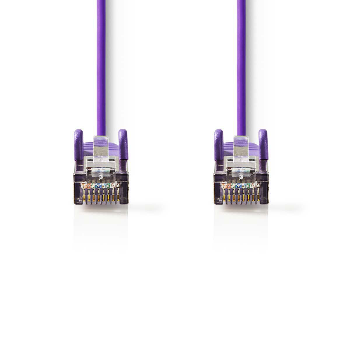Nedis síťový kabel SF/UTP CAT5e, zástrčka RJ45 - zástrčka RJ45, 1,5 m, fialová (CCGP85121VT15)