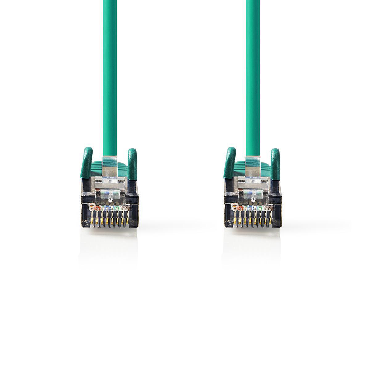 Nedis síťový kabel S/FTP CAT6, zástrčka RJ45 - zástrčka RJ45, 0.25 m, zelená (CCGP85221GN025)
