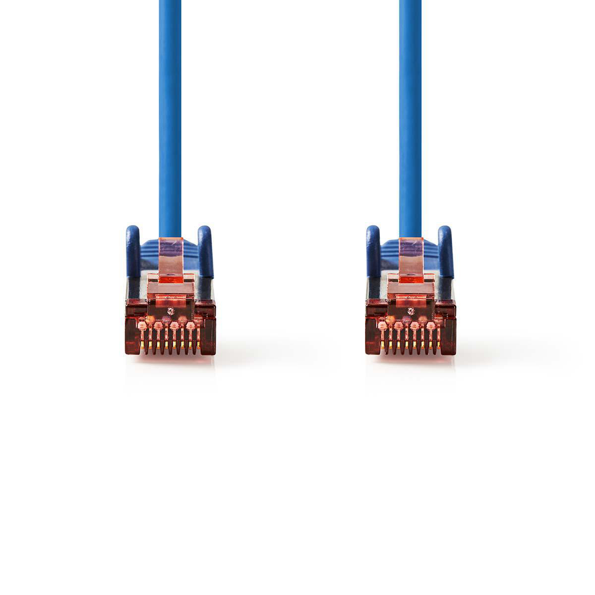 Nedis síťový kabel S/FTP CAT6, zástrčka RJ45 - zástrčka RJ45, 0.15 m, modrá (CCGP85221BU015)