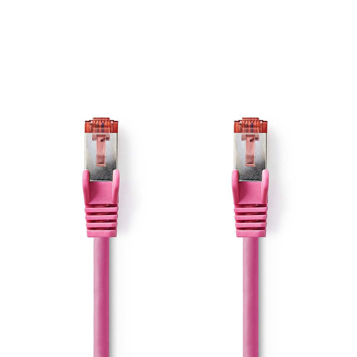 Nedis síťový kabel S/FTP CAT6, zástrčka RJ45 - zástrčka RJ45, 10 m, růžová (CCGP85221PK100)