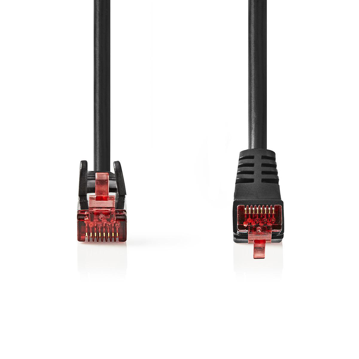 Nedis síťový kabel SF/UTP CAT6, zástrčka RJ45 - zástrčka RJ45 úhlová, 3 m, černá (CCGP85227BK30)