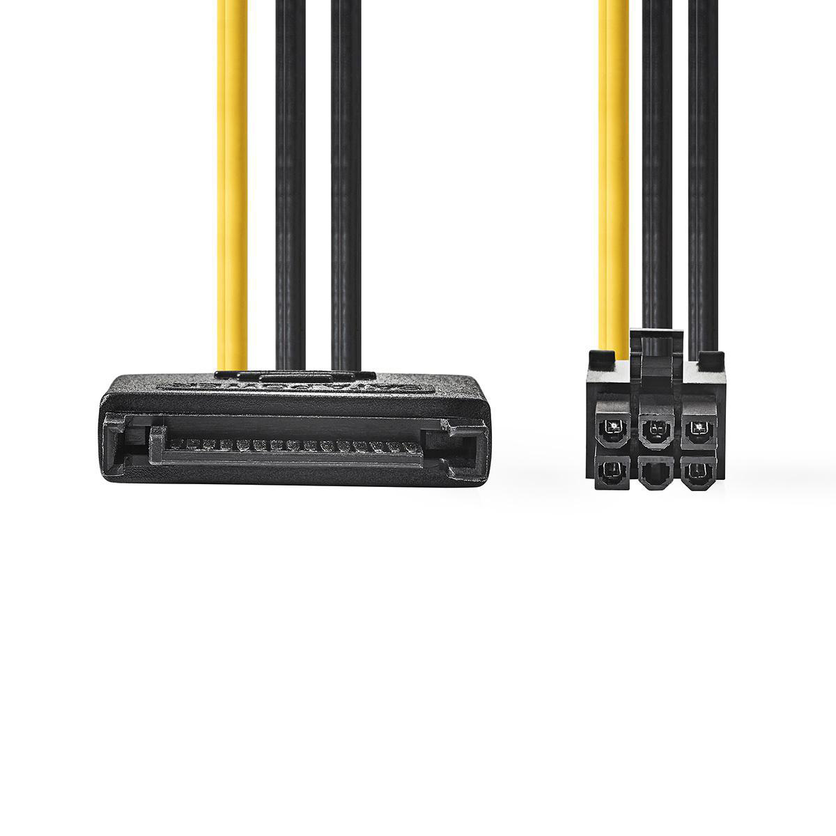Interní napájecí kabel | SATA 15-pin Zástrčka - PCI Express Zásuvka | 0,15 m | Různé