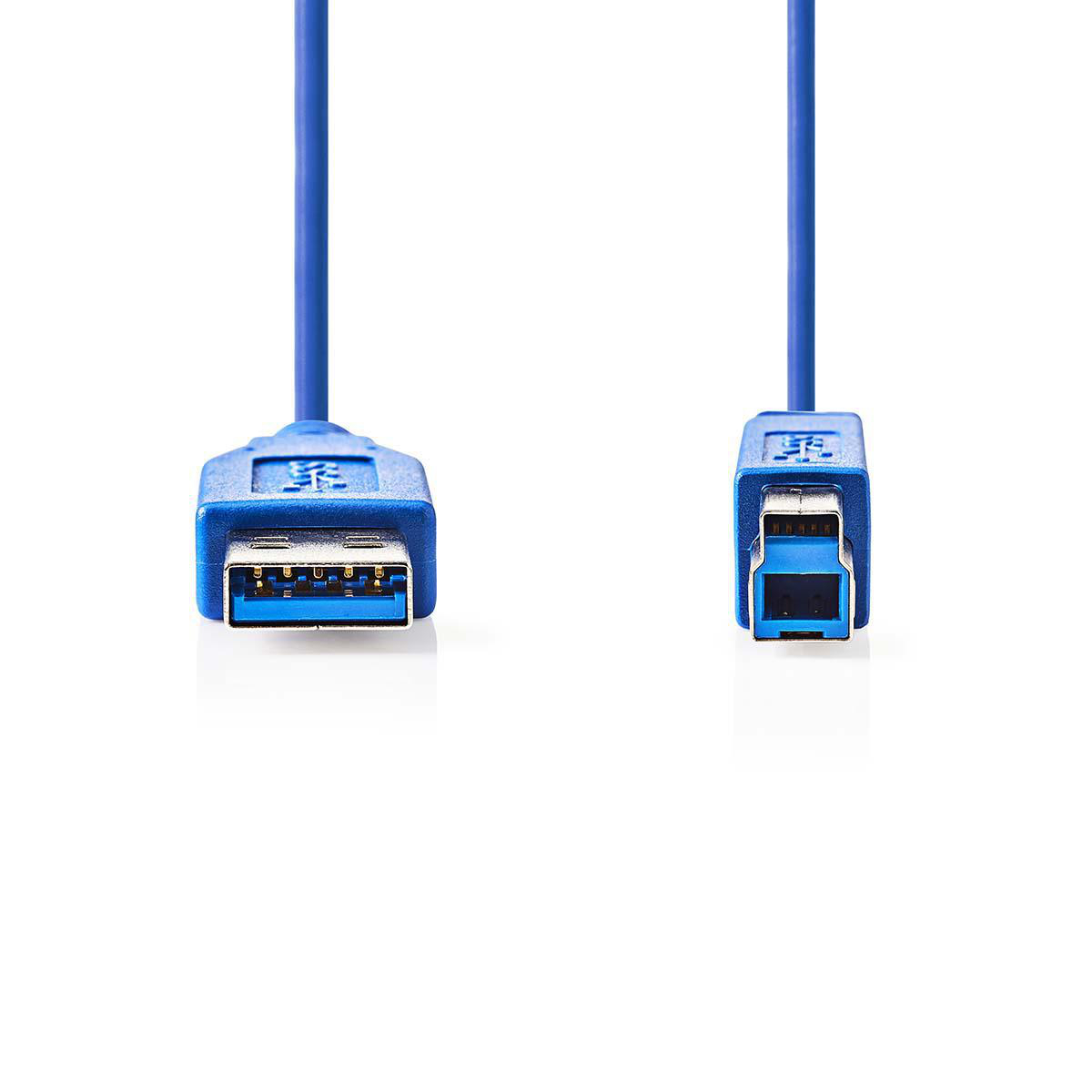 Nedis propojovací kabel USB 3.0 zástrčka USB A - zástrčka USB B, 2 m, modrá (CCGP61100BU20)