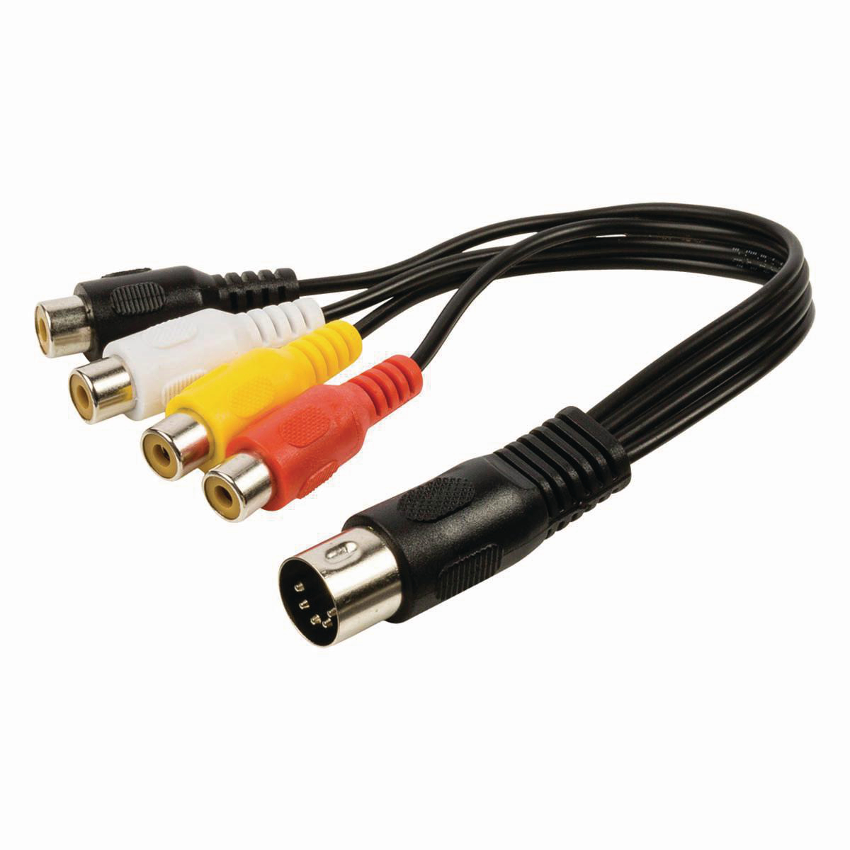 Nedis kabel zástrčka DIN 5p -zásuvka 4 x cinch, 0.2 m (CAGP20450BK02)
