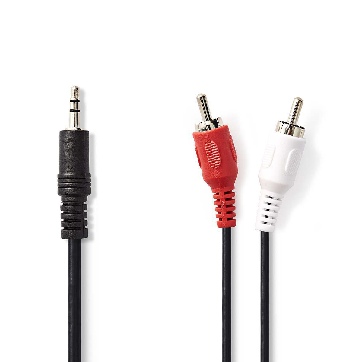 Nedis kabel zástrčka Jack 3.5 mm - zástrčka 2 x cinch, 1 m (CAGP22200BK10)