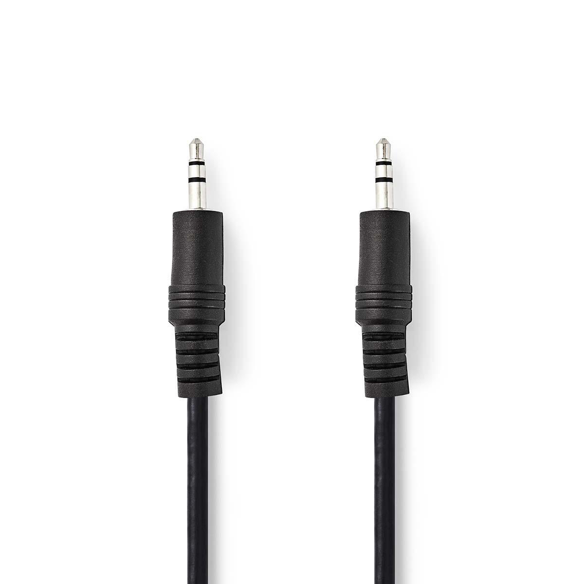 Nedis kabel zástrčka Jack 3.5 mm - zástrčka Jack 3.5 mm, 0.5 m, černá (CAGP22000BK05)