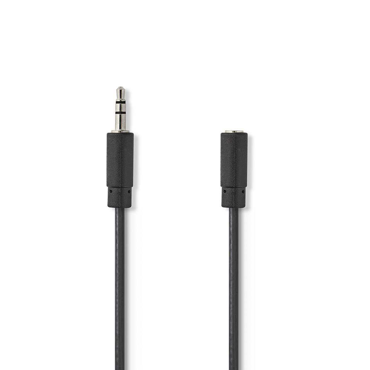 Nedis audio kabel zástrčka Jack 3.5 mm - zásuvka Jack 3.5 mm, 5 m, černá (CAGP22050BK50)