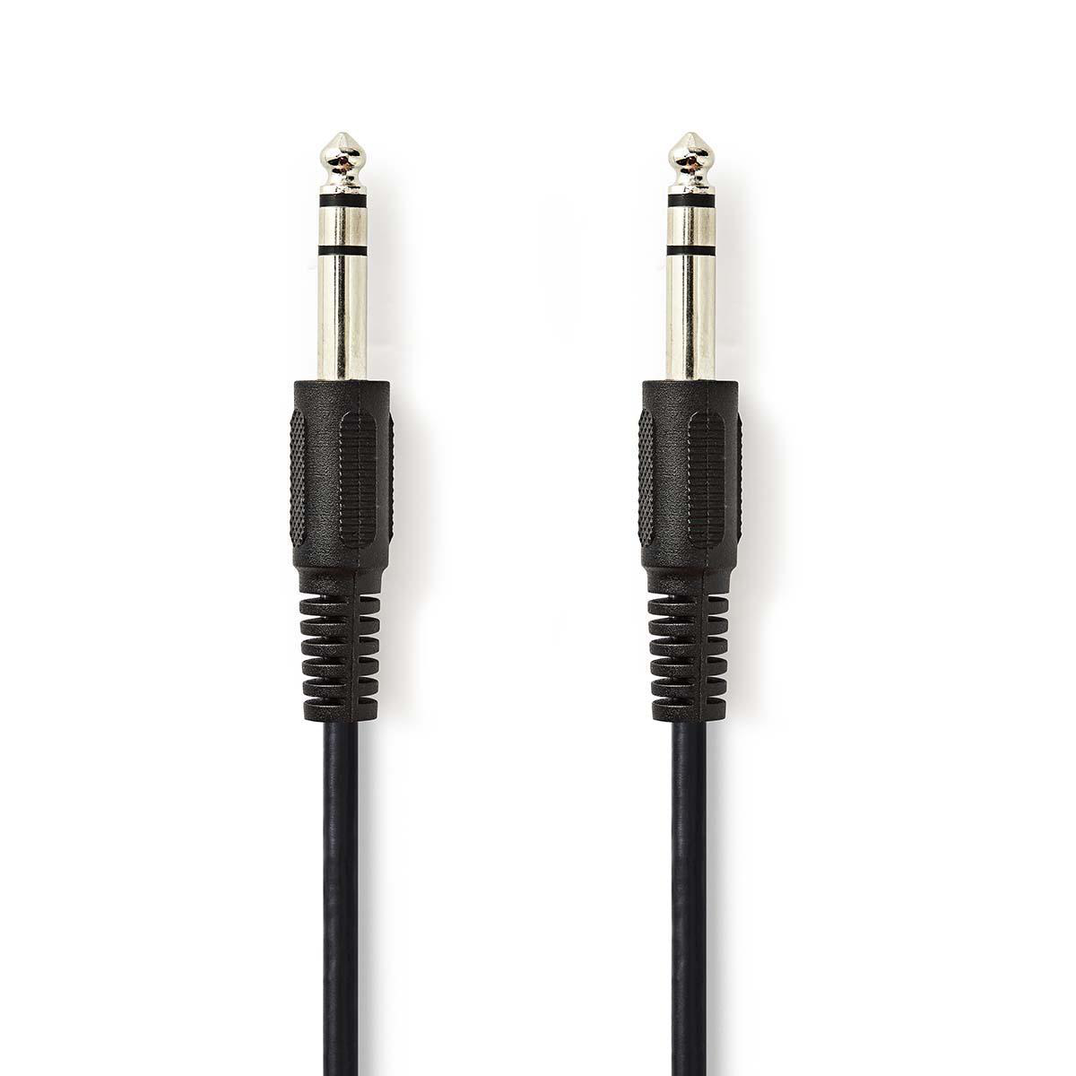 Nedis stereo audio kabel zástrčka Jack 6.35 mm - zástrčka Jack 6.35 mm, 5 m, černá (CAGP23000BK50)