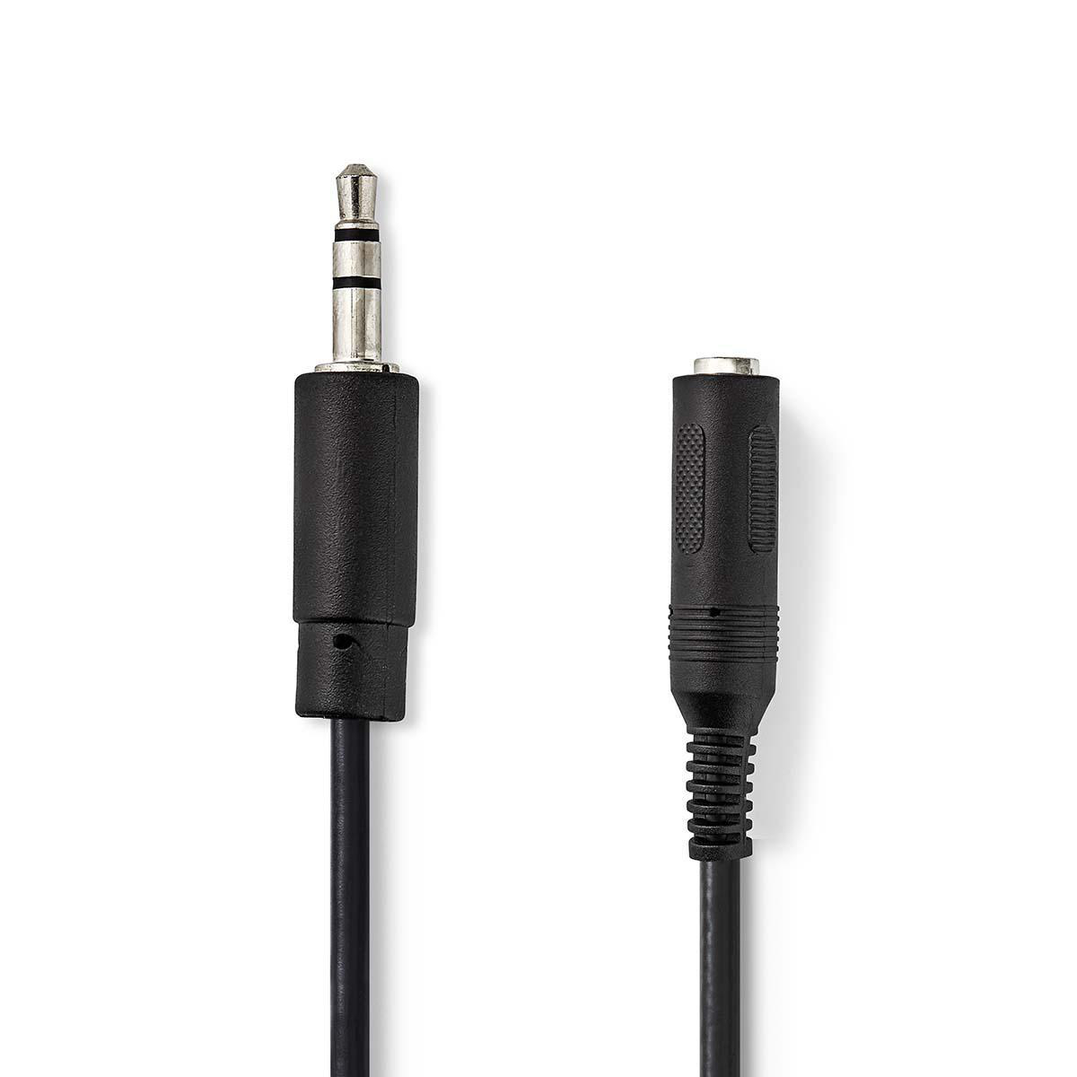 Nedis audio kabel zástrčka Jack 3.5 mm - zásuvka Jack 6.35 mm, 0.2 m, černá (CAGP22550BK02)