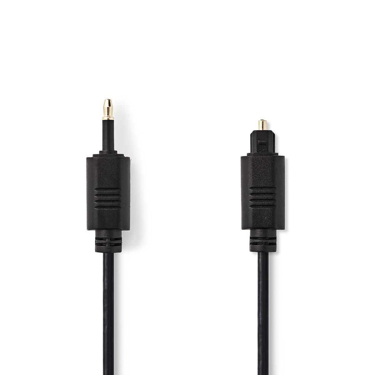 Nedis digitální optický audio kabel Toslink zástrčka - Optický Jack 3.5mm zástrčka, 1 m, černá (CAGP25100BK10)