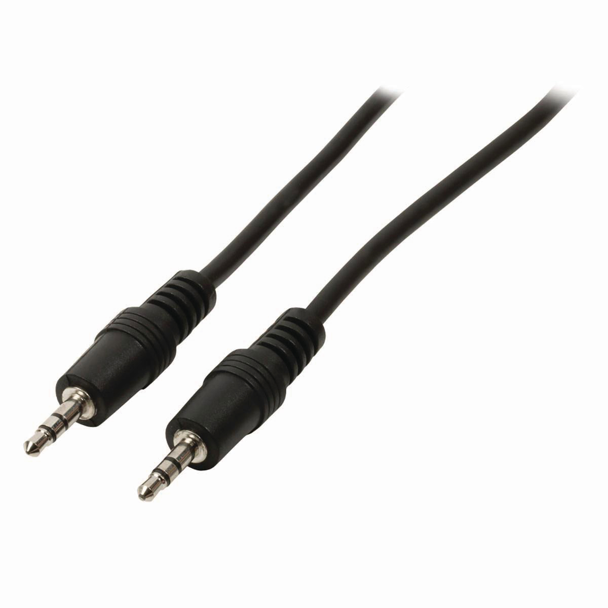 Stereofonní Audio Kabel | 3,5mm Zástrčka - 3,5mm Zástrčka | 1 m | Černá barva