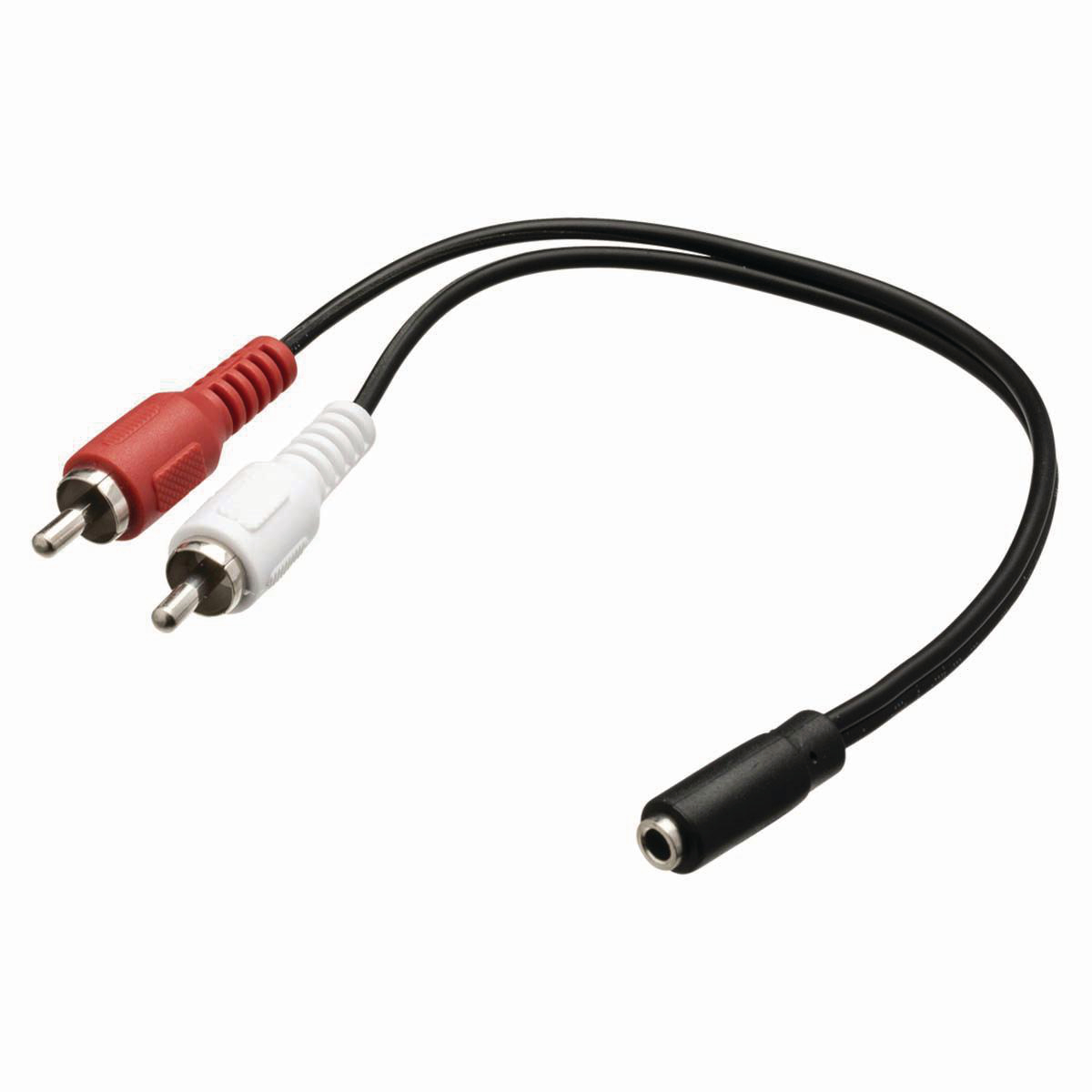 Stereofonní Audio Kabel | 2x RCA Zástrčka - 3,5mm Zásuvka | 0,2 m | Černá barva