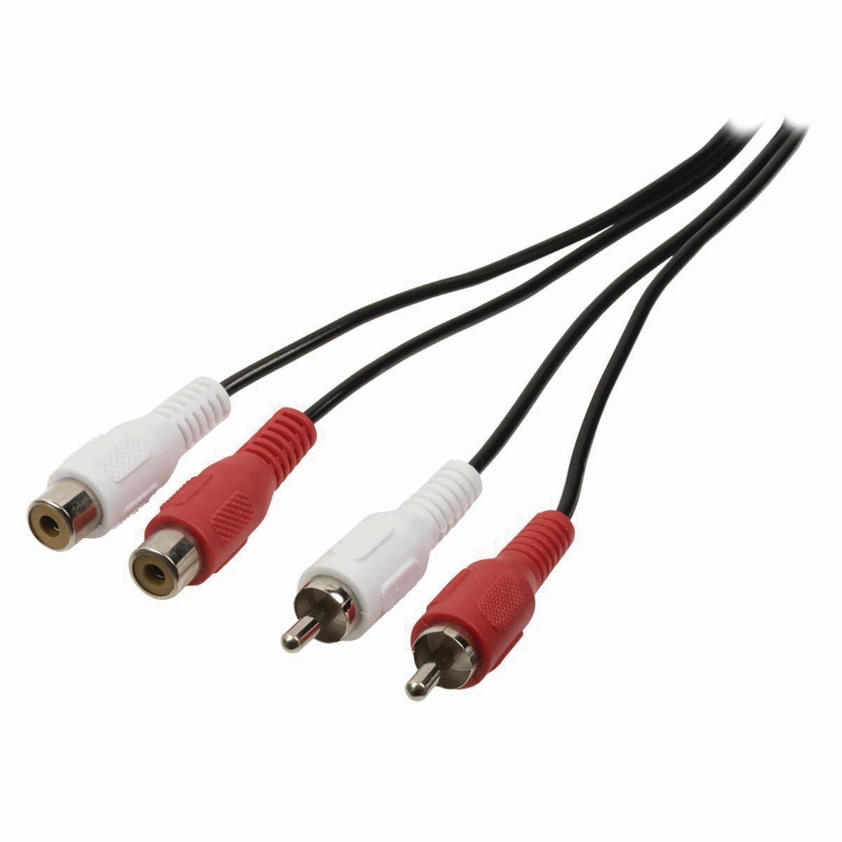 Stereofonní Audio Kabel | 2x RCA Zástrčka - 2x RCA Zásuvka | 2 m | Černá barva