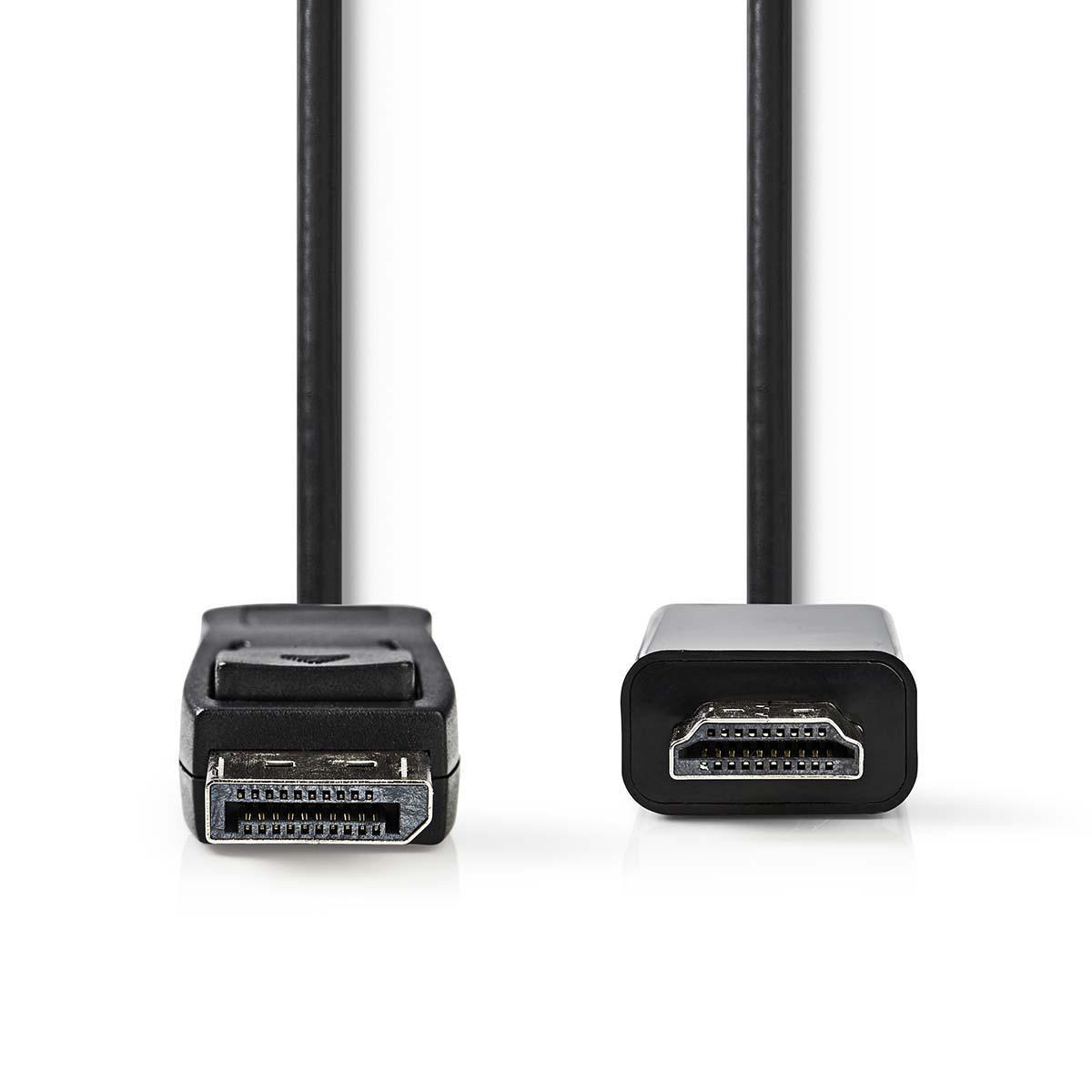 DisplayPort – HDMI Kabel | DisplayPort Zástrčka - HDMI Konektor | 2 m | Černá barva