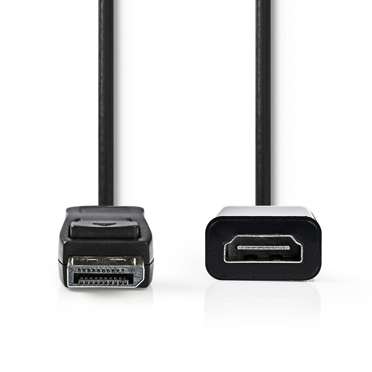 DisplayPort – HDMI Kabel | DisplayPort Zástrčka - HDMI Zásuvka | 0,2 m | Černá barva