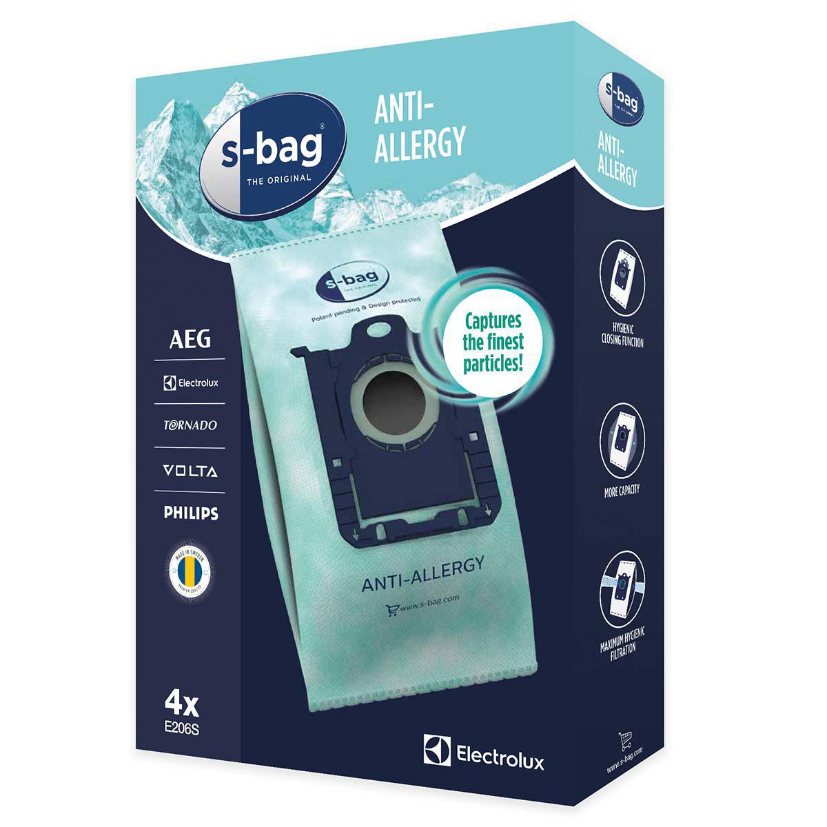 Sáčky Electrolux S-Bag E206S antialergenní, 4ks, 9001684605