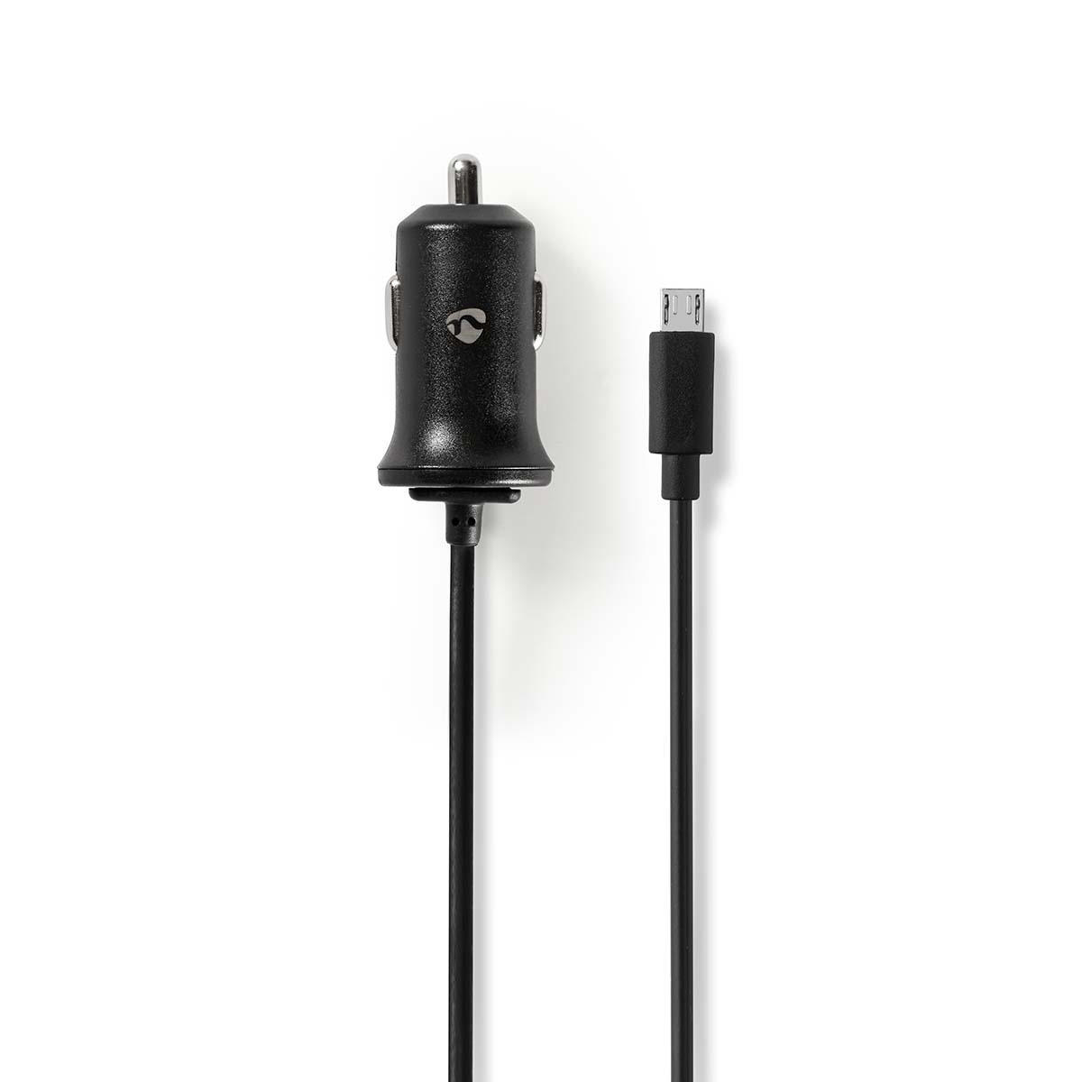 Nedis CCHAM240ABK automobilový USB nabíjecí adaptér 2.4 A s micro USB, černá