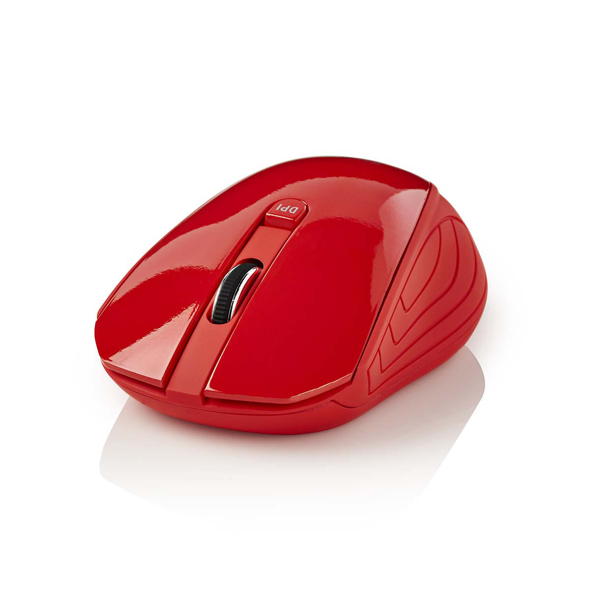Nedis MSWS400RD bezdrátová myš, 1000 dpi, 3 tlačítka, červená