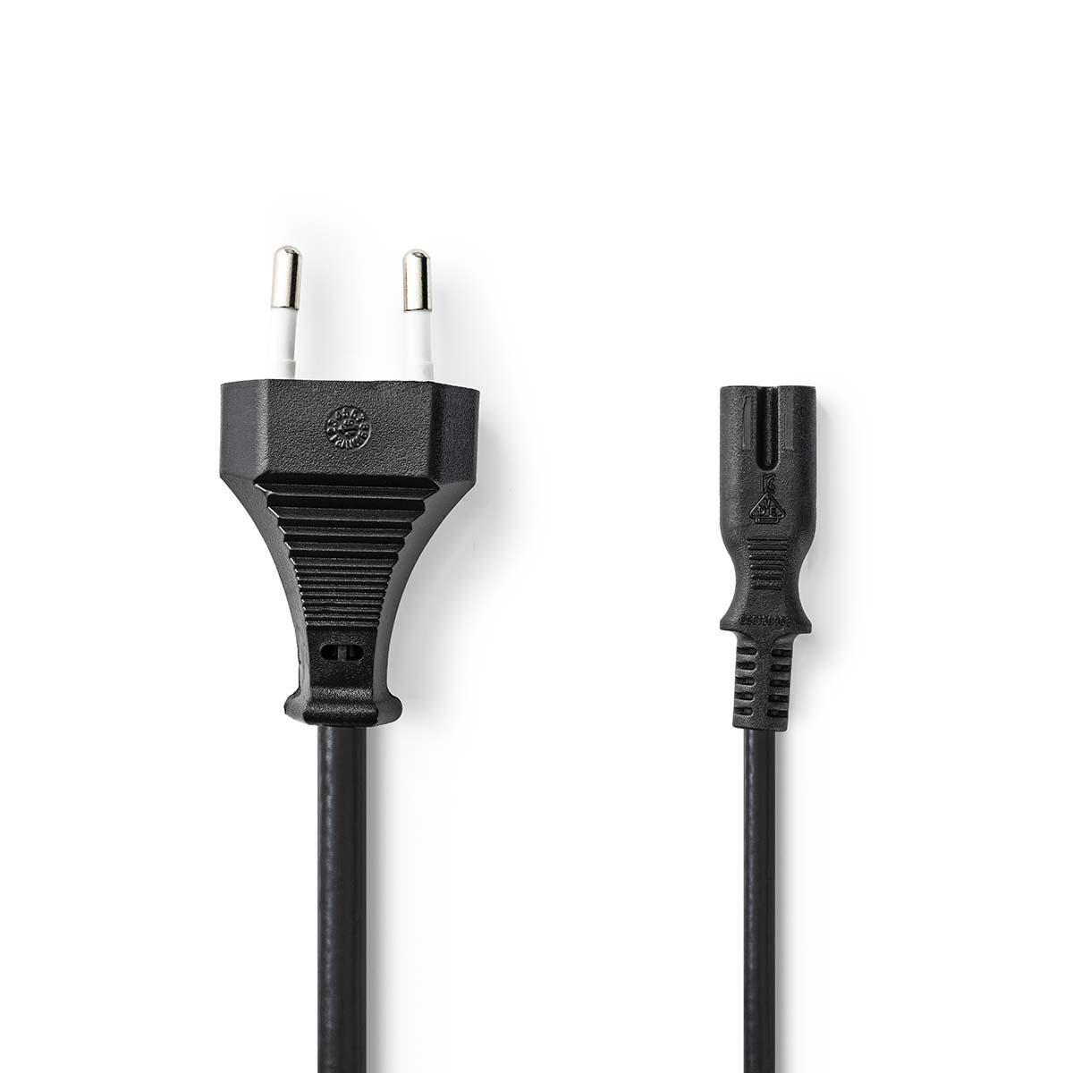 Nedis napájecí kabel zástrčka EURO - IEC-320-C7, 2 m, černá (PCGP11040BK20)