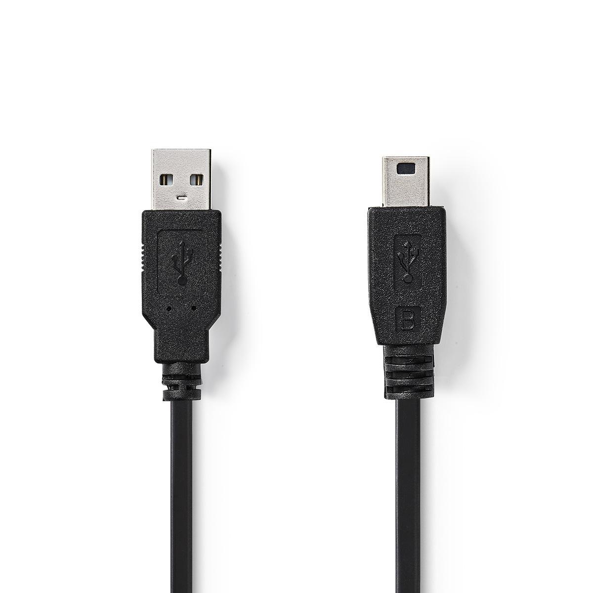 Nedis propojovací kabel USB 2.0 zástrčka USB A - zástrčka USB mini B 5-pin, 3 m (CCGT60300BK30)