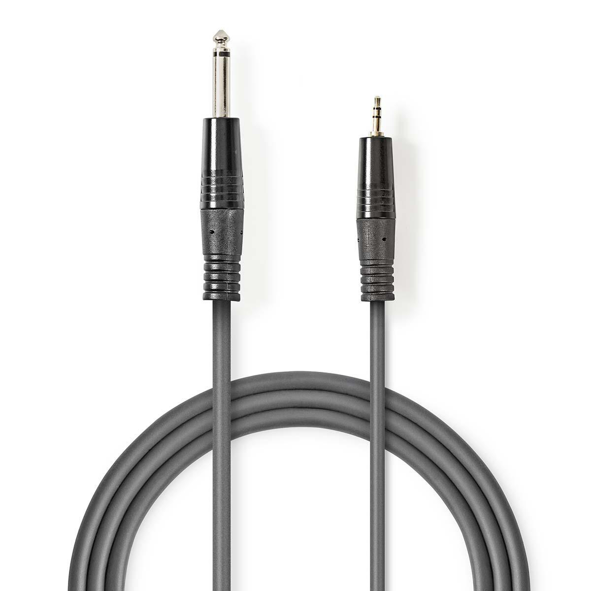 Nedis stereo audio kabel 6.35mm zástrčka - 3.5mm zástrčka, 1.5 m (COTH23205GY15)