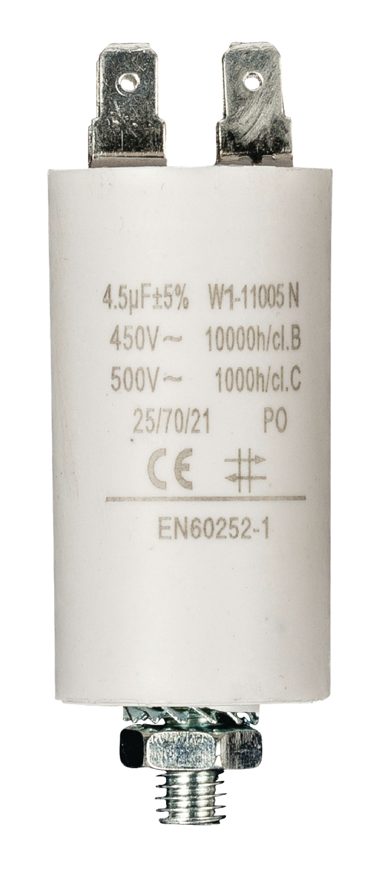 Kondenzátor rozběhový 4.5uf / 450 V s fastony (W1-11005N)