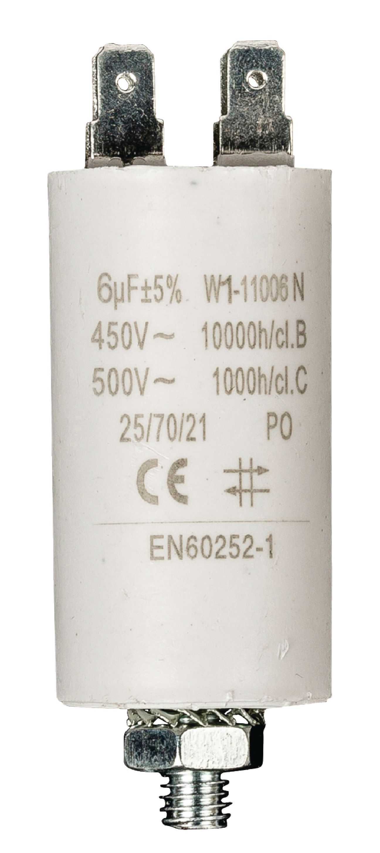 Kondenzátor rozběhový 6uf / 450 V s fastony (W1-11006N)