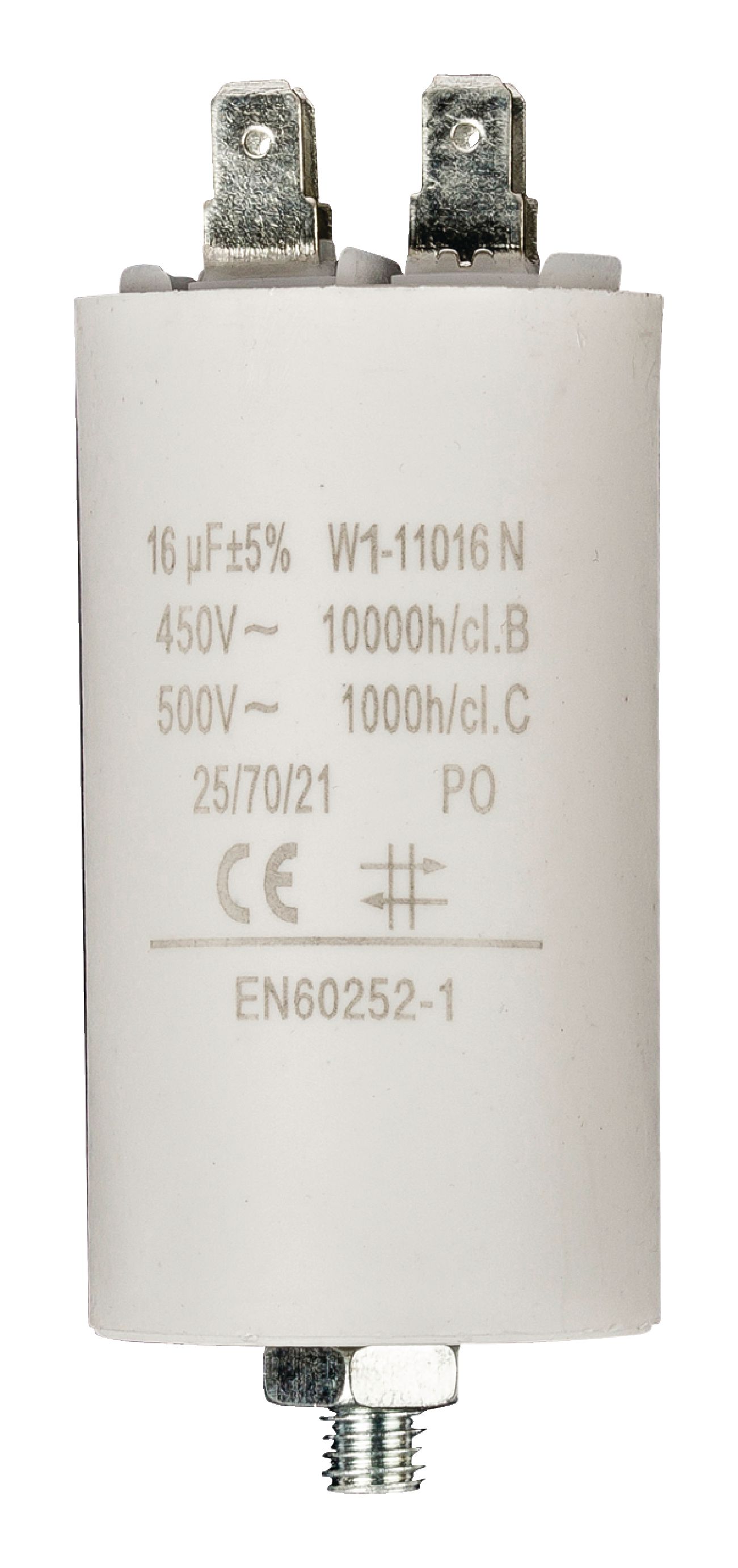 Kondenzátor rozběhový 16uf / 450 V s fastony (W1-11016N)