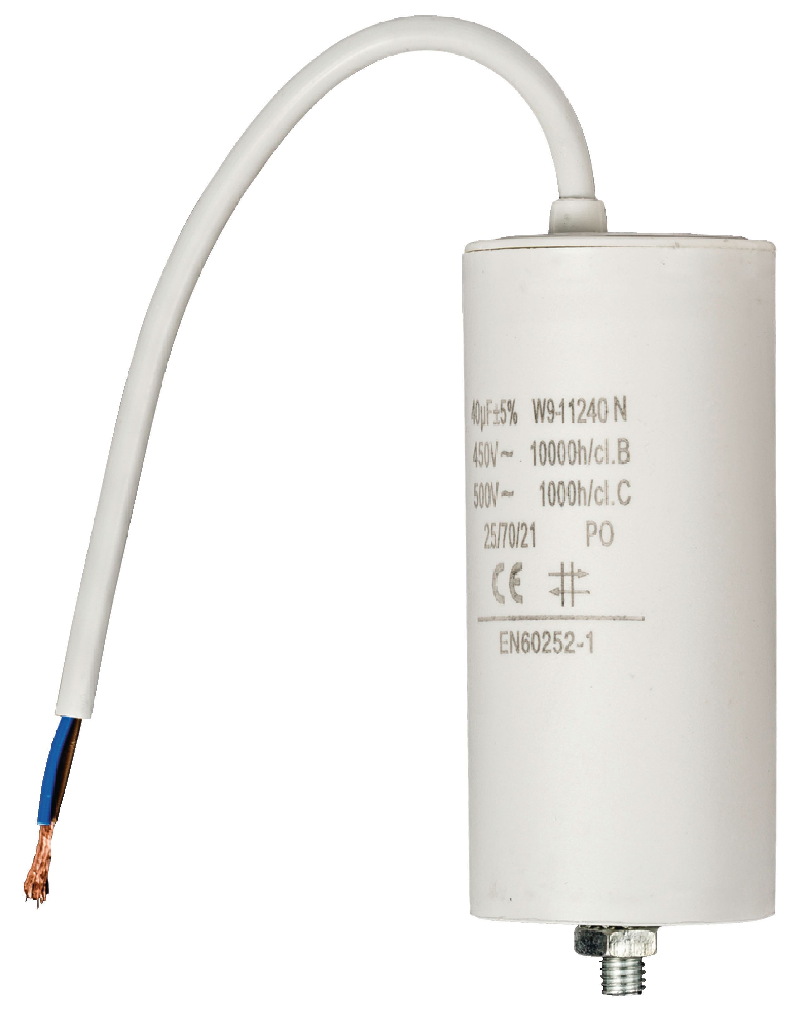 Kondenzátor rozběhový 40uf / 450 V s kabelem (W9-11240N)