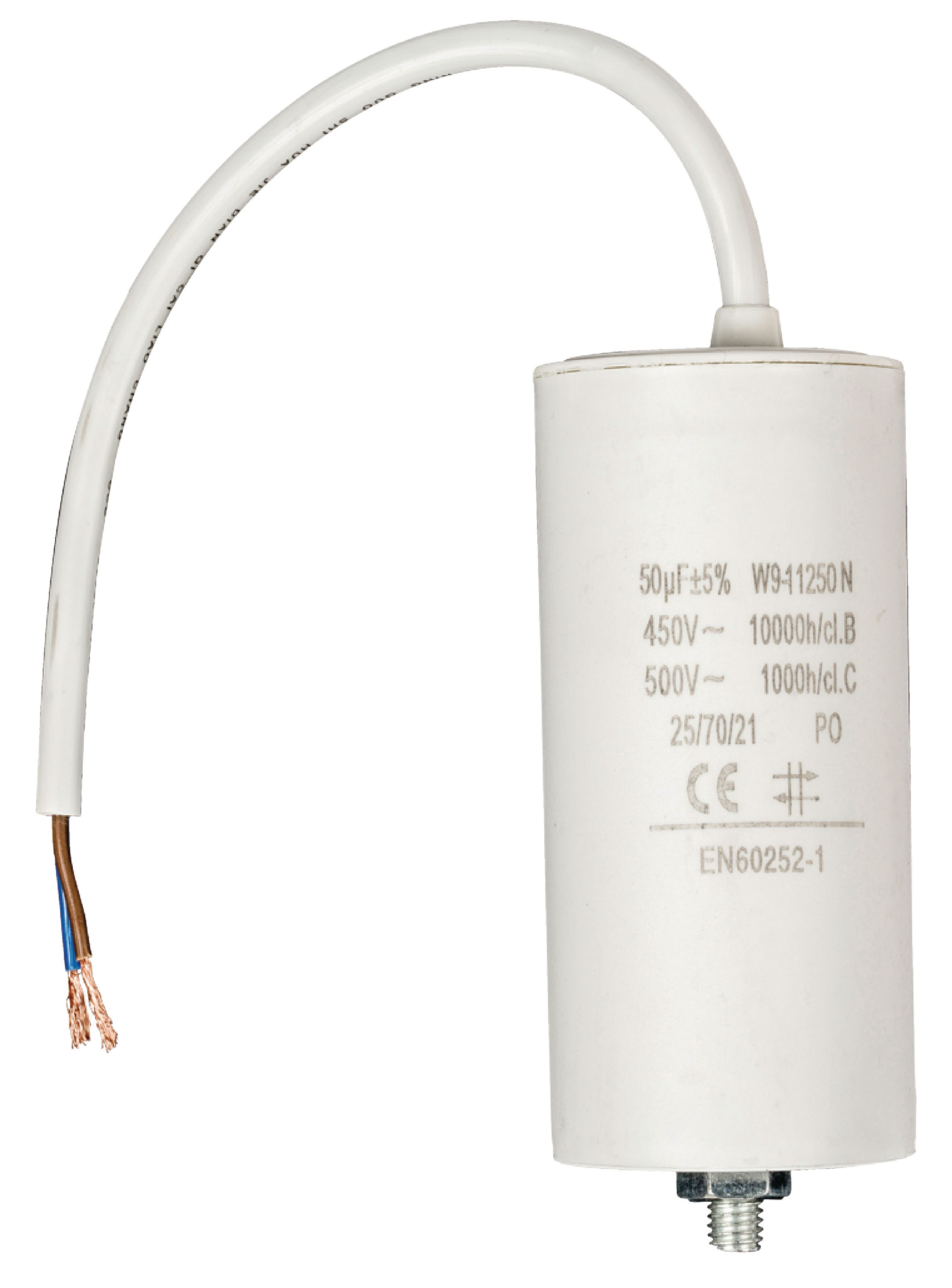 Kondenzátor rozběhový 50uf / 450 V s kabelem (W9-11250N)
