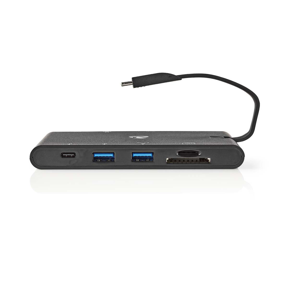 Nedis TCARFD200BK USB-C dokovací stanice 2x USB-C / 2x USB 3.0 / VGA / HDMI / Ethernet / čtečka karet