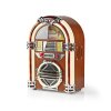 Nedis RDJB3000BN stolní retro jukebox s CD přehrávačem a rádiem, 3 W