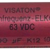 Kondenzátor bipolární, 100 uF, 63 V DC, Visaton VS-100/63BA