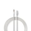 Apple Lightning Sluchátkový Kabel s Adaptérem | Apple Lightning 8kolíková zástrčka – 3,5 mm Zástrčka | 1 m | Hliníkový