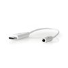 Nedis CCBW65950WT015 adaptér zástrčka USB-C - zásuvka Jack 3.5 mm, 0.15 m, bílá