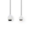 Nedis synchronizační a nabíjecí kabel zástrčka Apple Lightning 8-pin - zástrčka USB-C, 2 m, bílá (CCGW39650WT20)